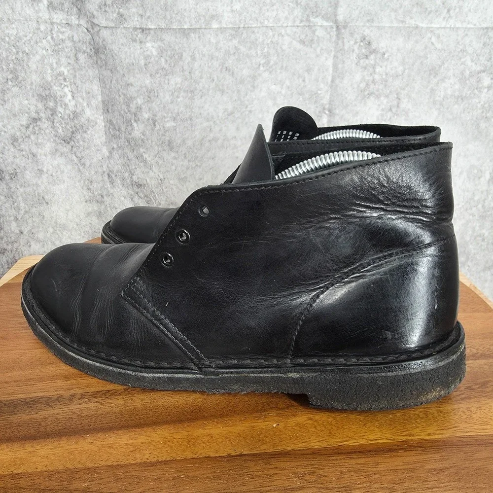 Clarks Originals Chukka Boots Mens 8‎ M Black Desert Leather Ankle Shoes 21621